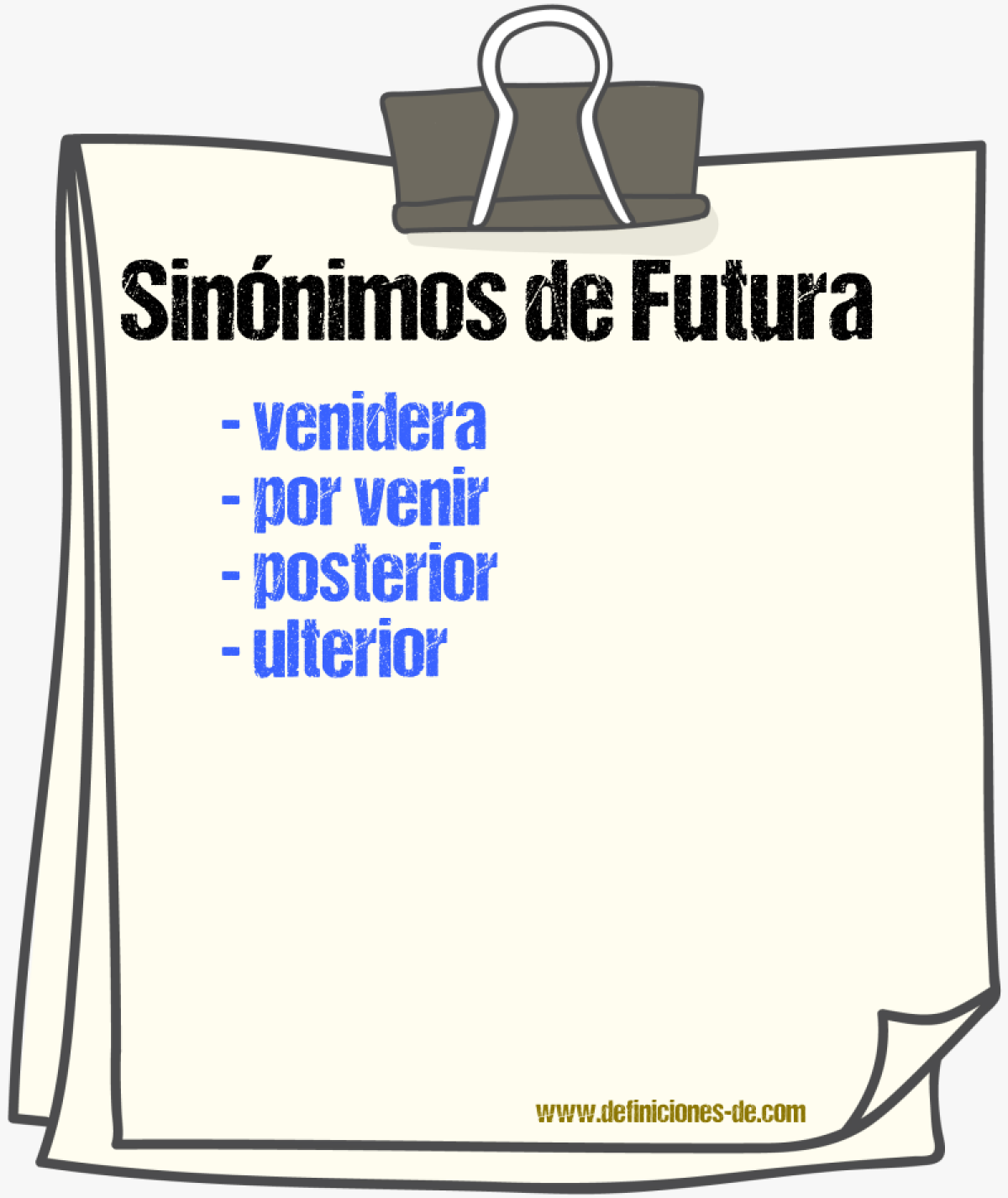 Sinónimos de futura