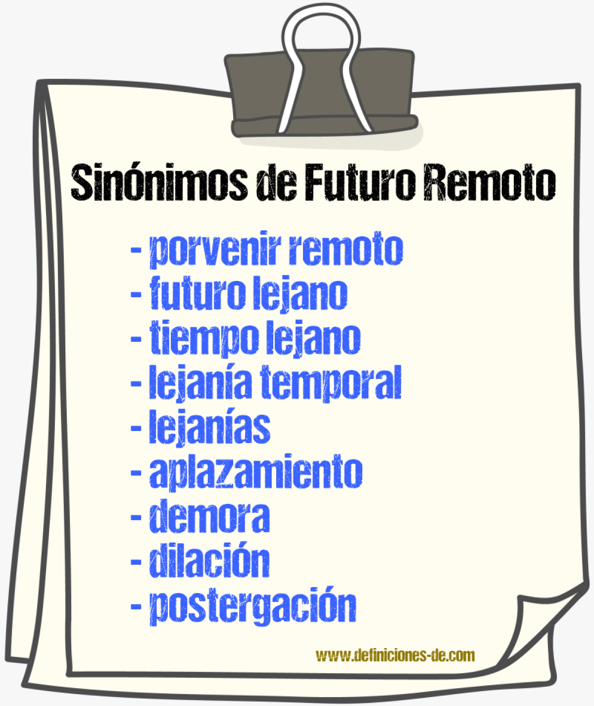 Sinónimos de futuro remoto