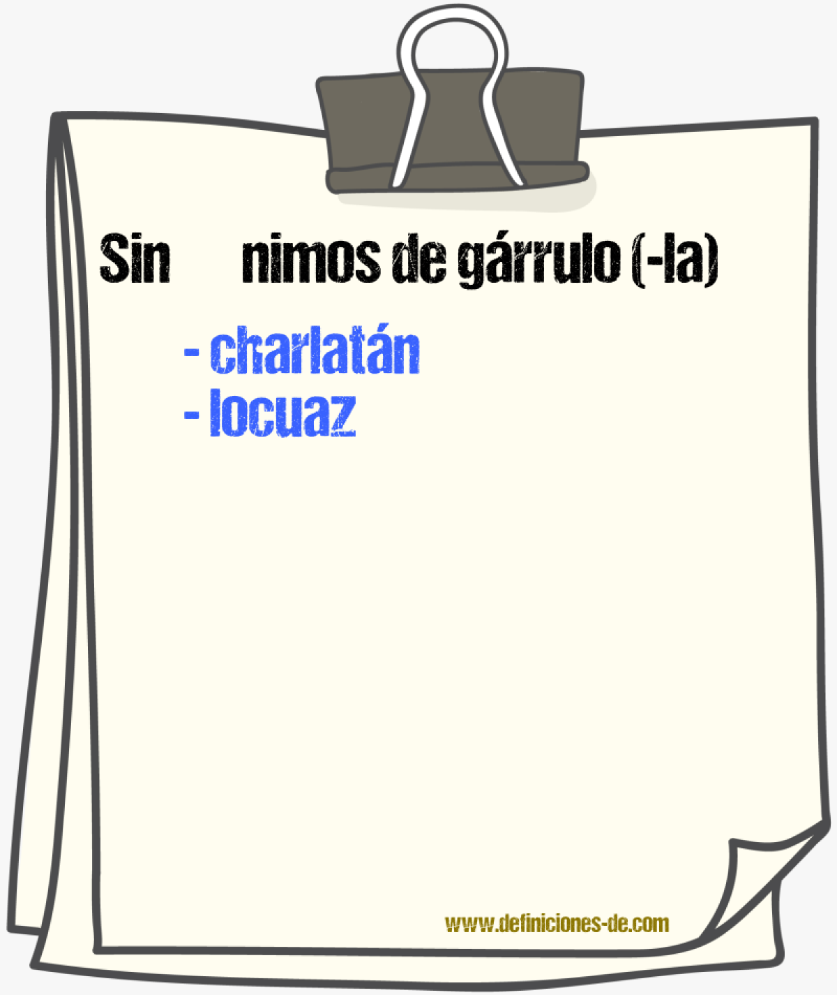 Sinnimos de grrulo