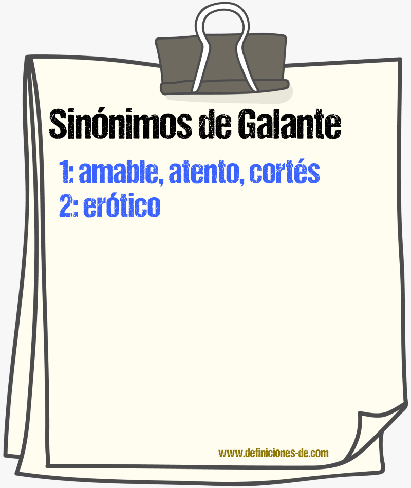 Sinnimos de galante