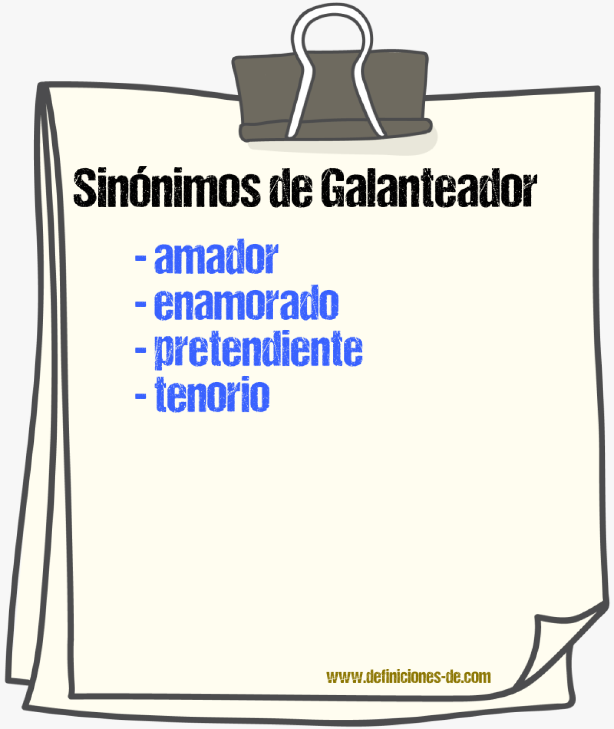 Sinnimos de galanteador