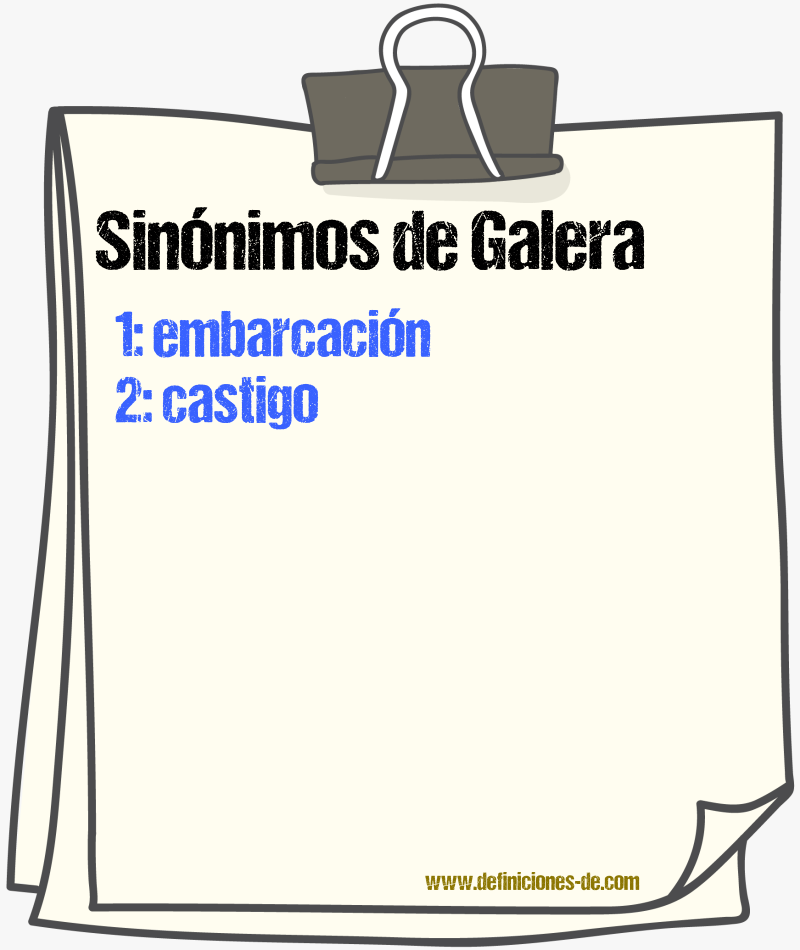 Sinnimos de galera