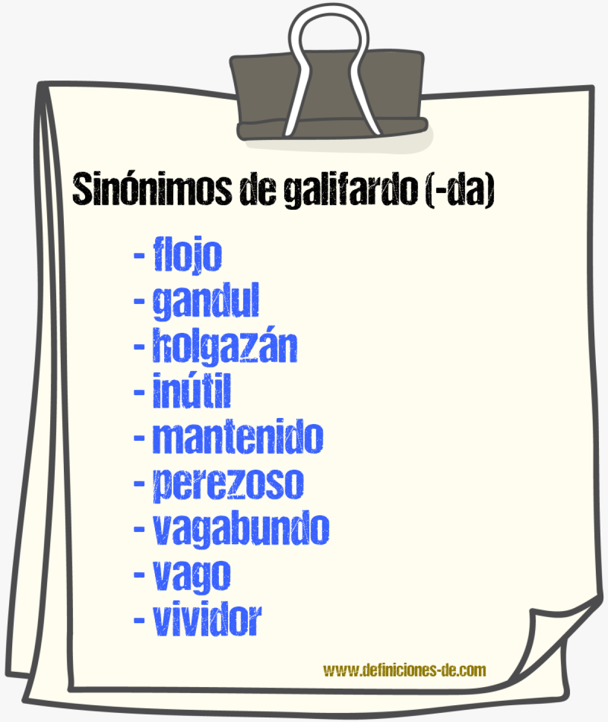 Sinnimos de galifardo