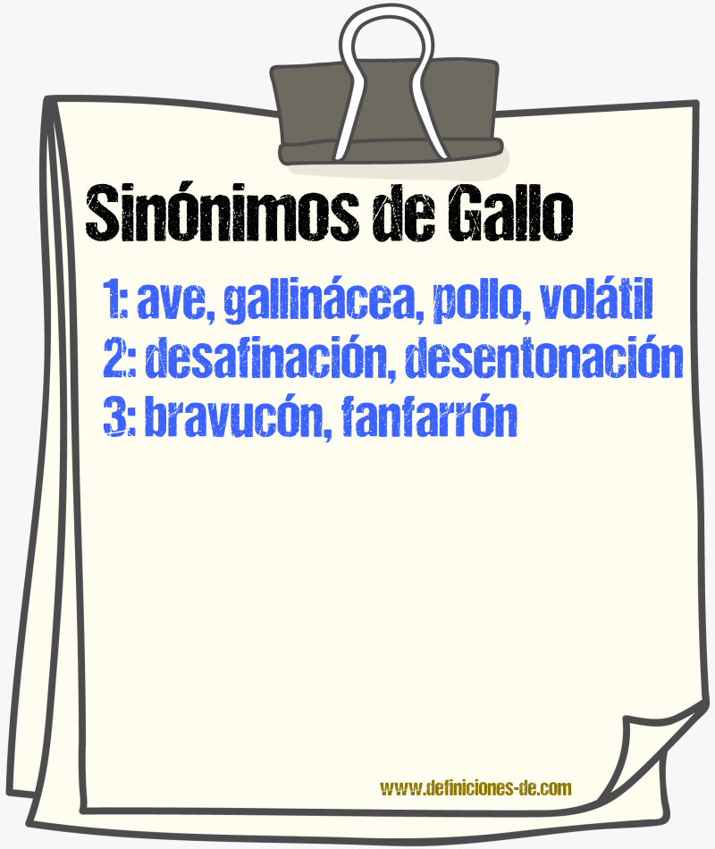 Sinnimos de gallo