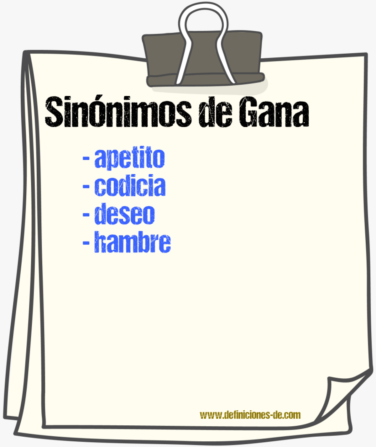 Sinnimos de gana