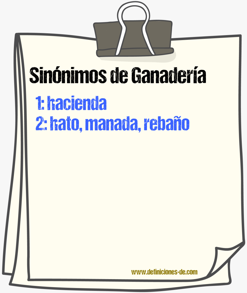 Sinnimos de ganadera