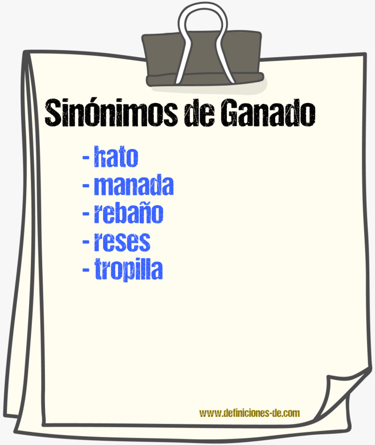 Sinnimos de ganado