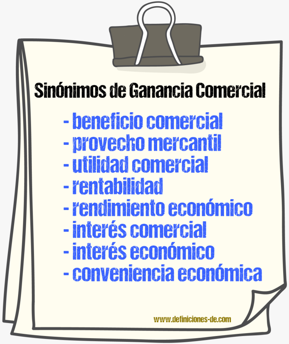 Sinónimos de ganancia comercial