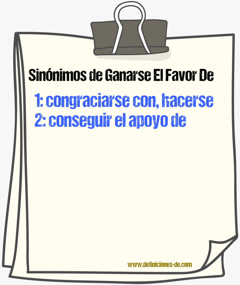 Sinónimos de ganarse el favor de