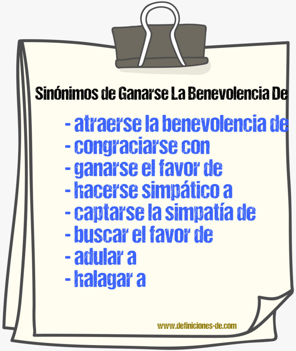 Sinónimos de ganarse la benevolencia de