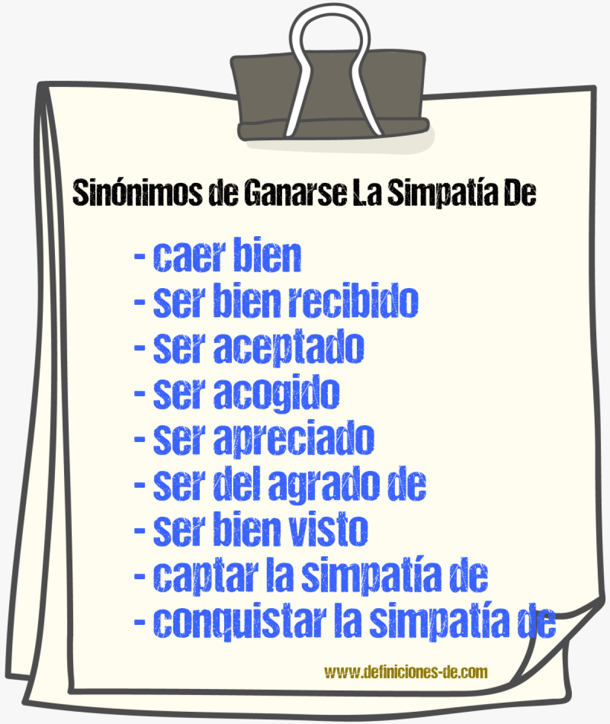 Sinónimos de ganarse la simpatía de