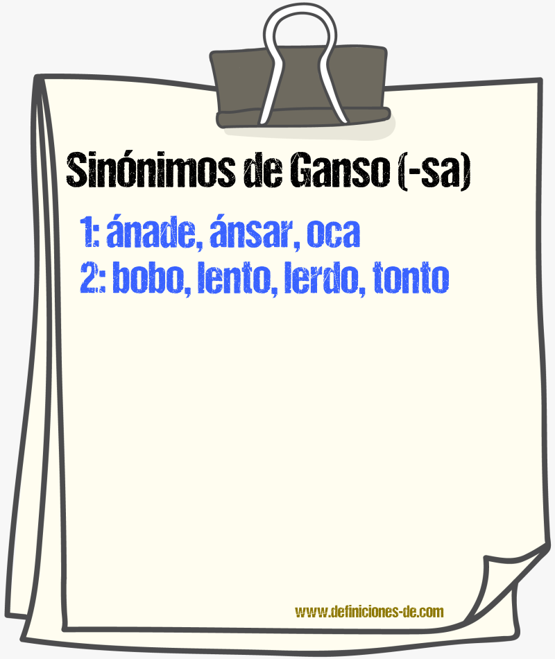 Sinnimos de ganso