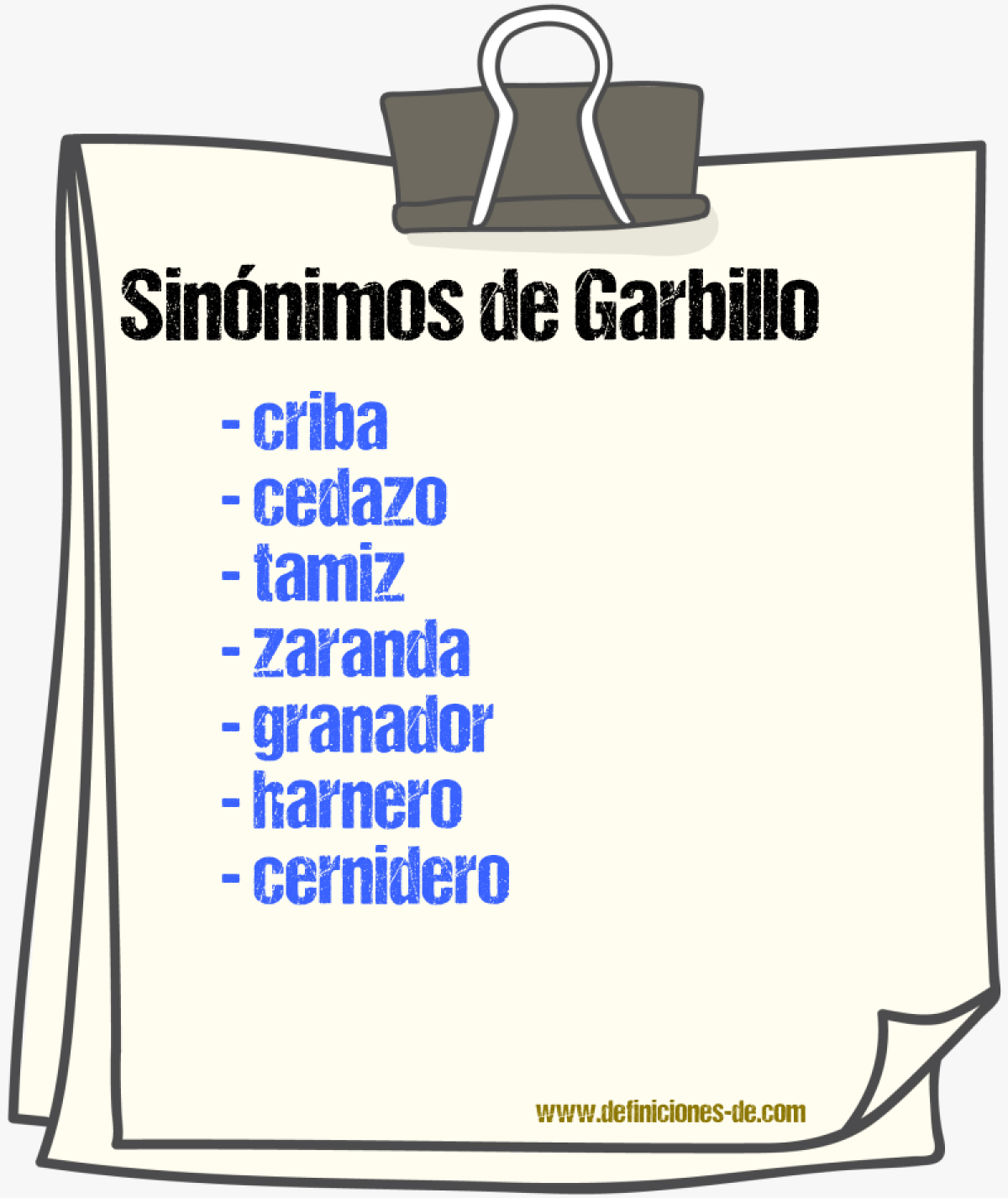 Sinnimos de garbillo