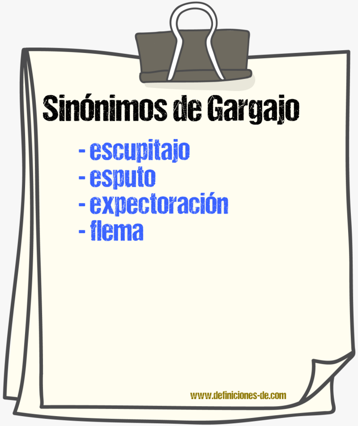 Sinnimos de gargajo