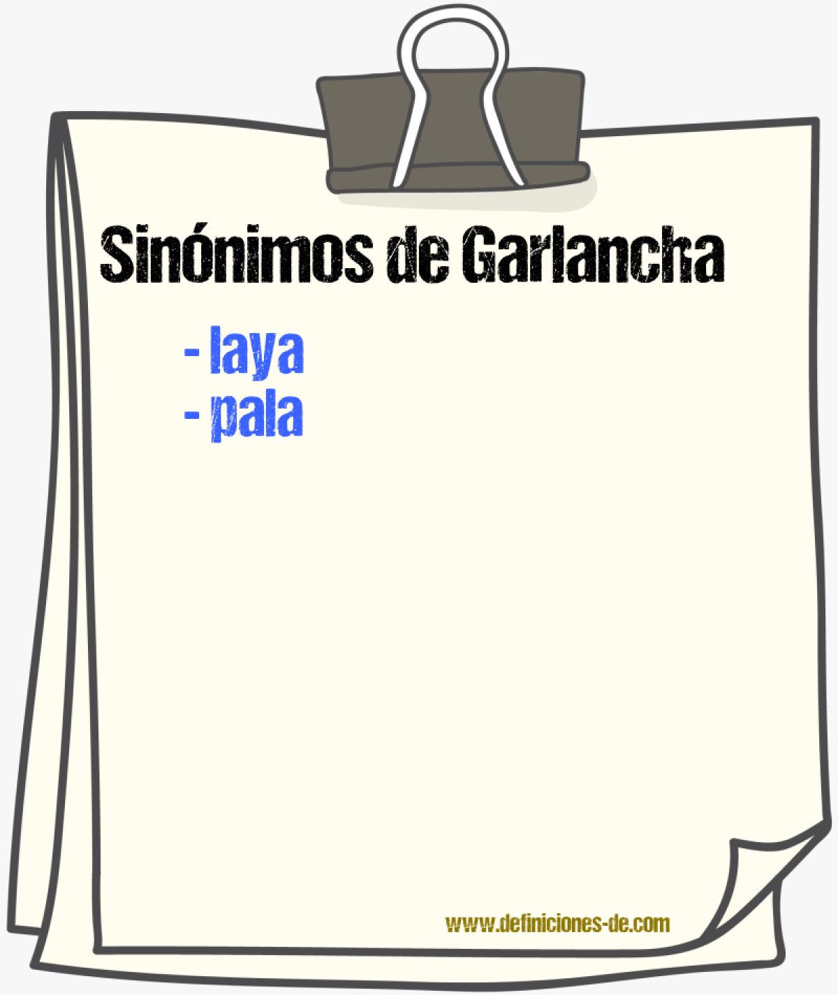 Sinnimos de garlancha