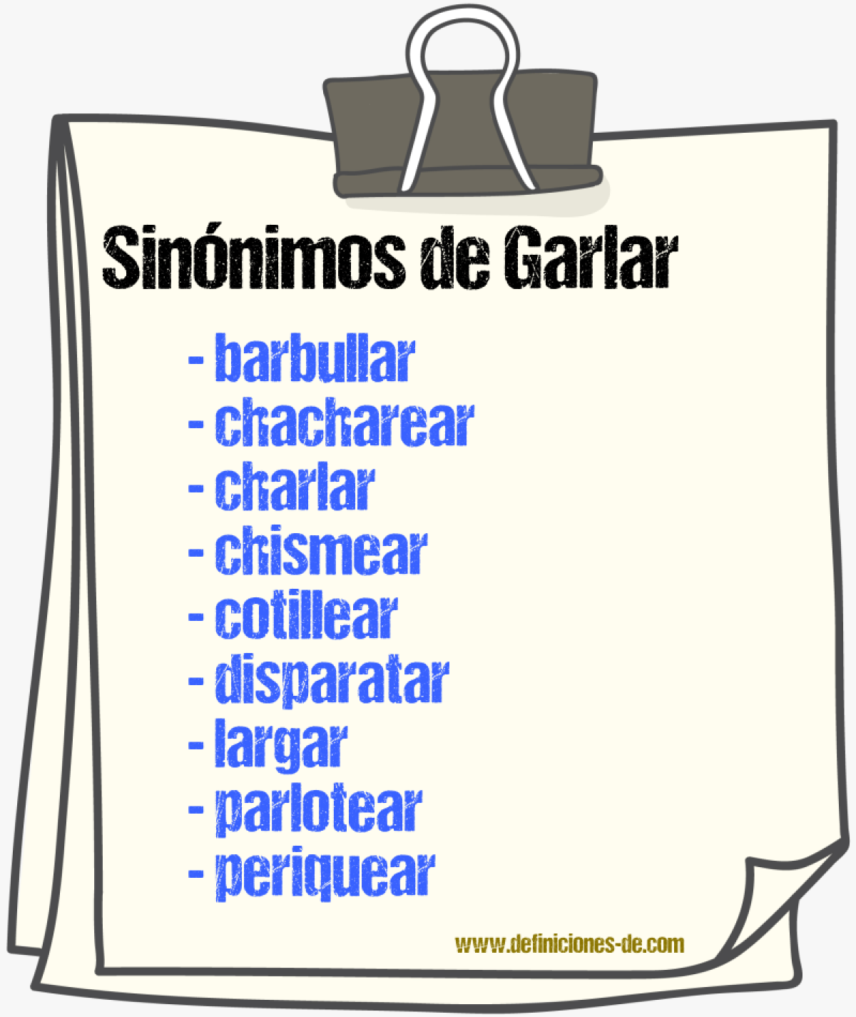 Sinnimos de garlar