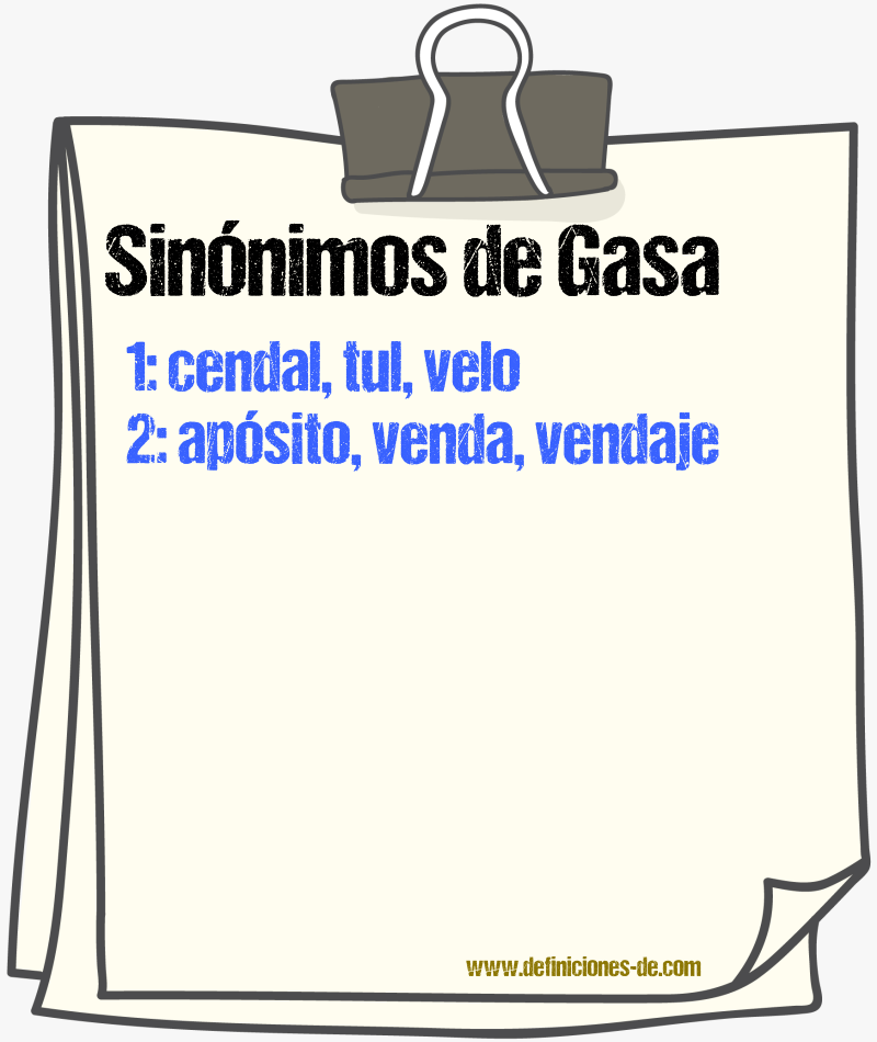 Sinnimos de gasa