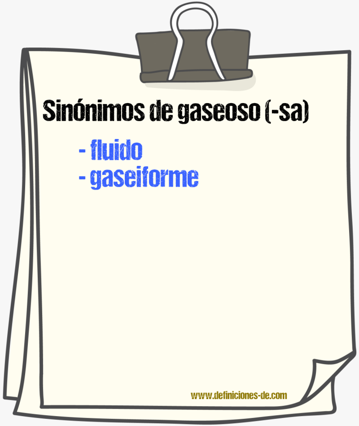 Sinnimos de gaseoso