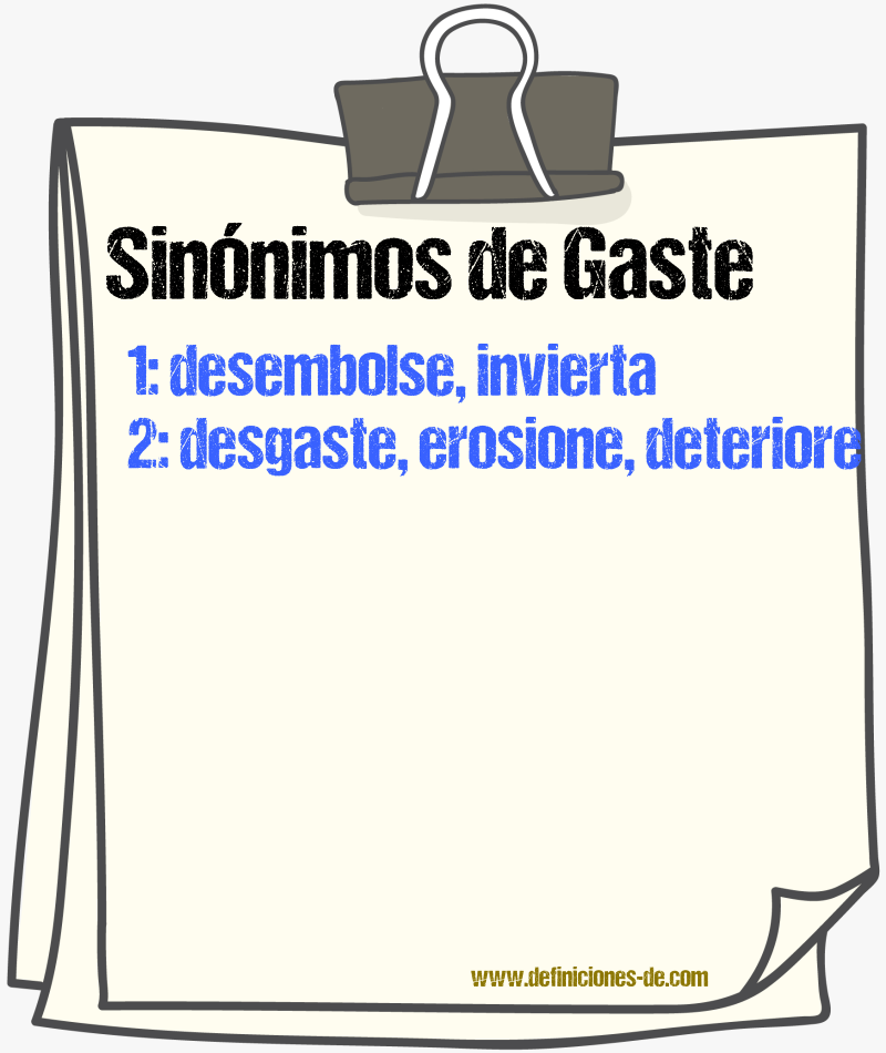 Sinónimos de gaste