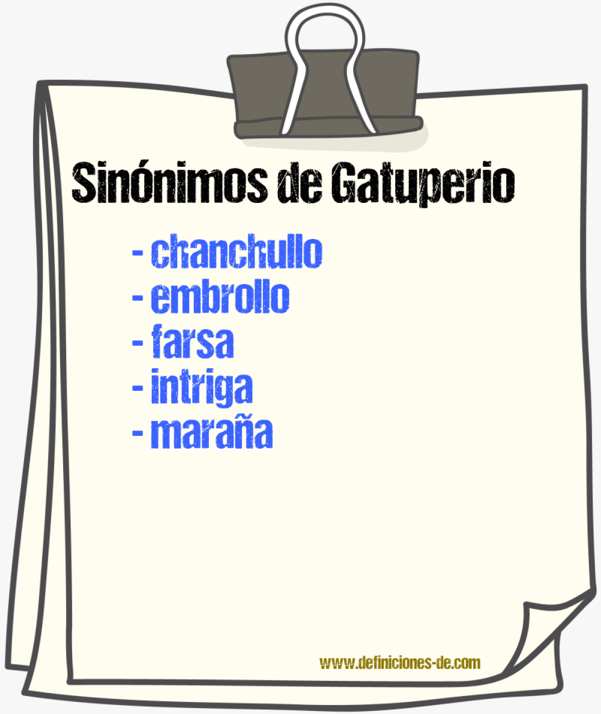 Sinnimos de gatuperio