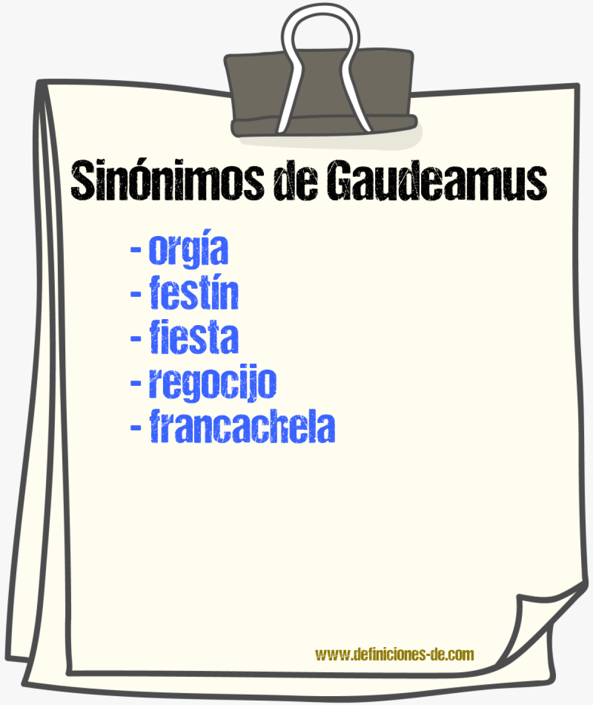 Sinnimos de gaudeamus