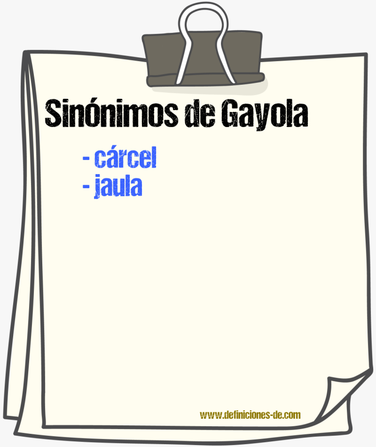 Sinnimos de gayola