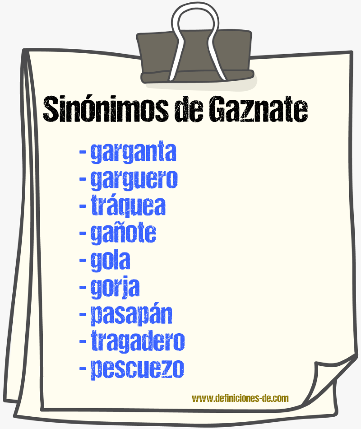 Sinnimos de gaznate