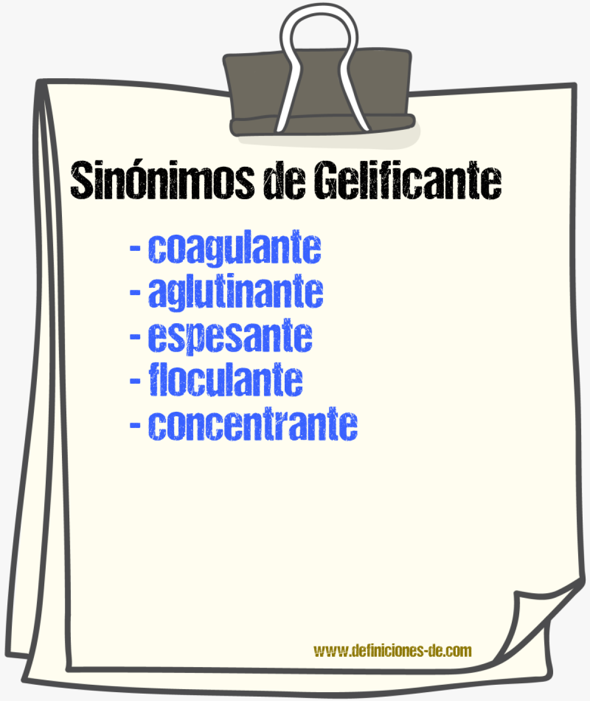 Sinónimos de gelificante