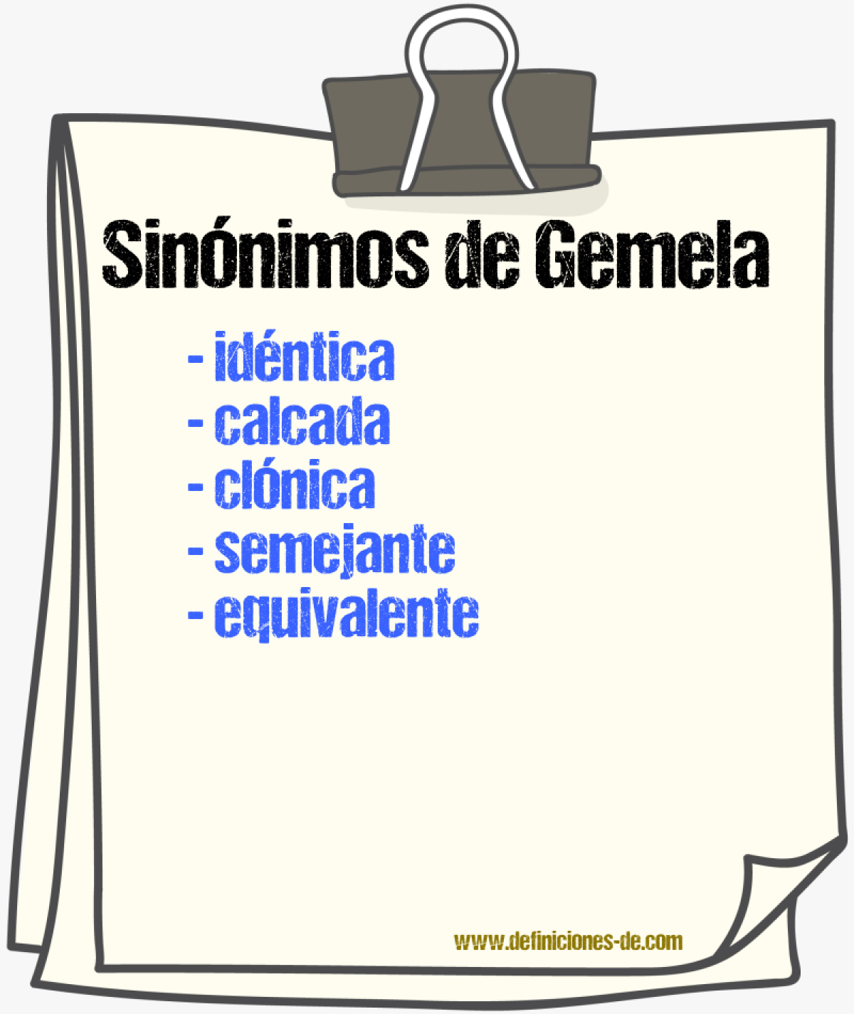 Sinónimos de gemela