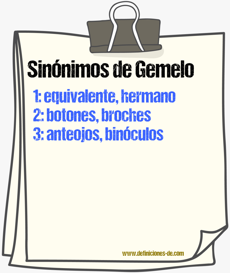 Sinnimos de gemelo