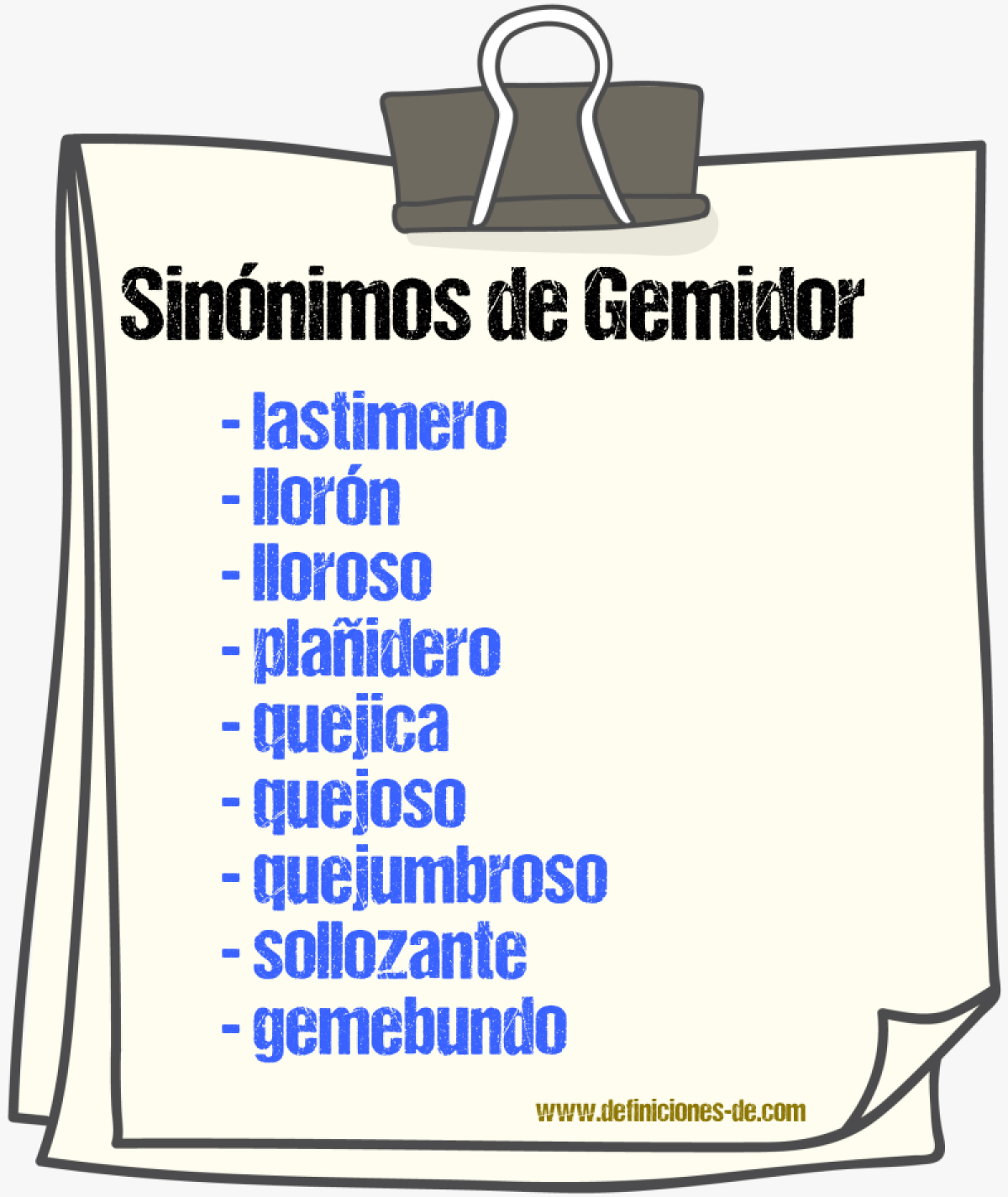 Sinnimos de gemidor