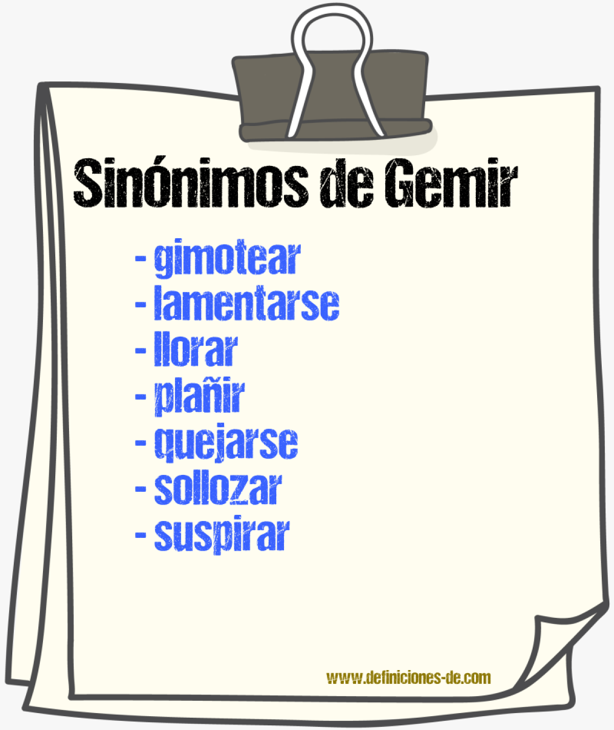 Sinnimos de gemir