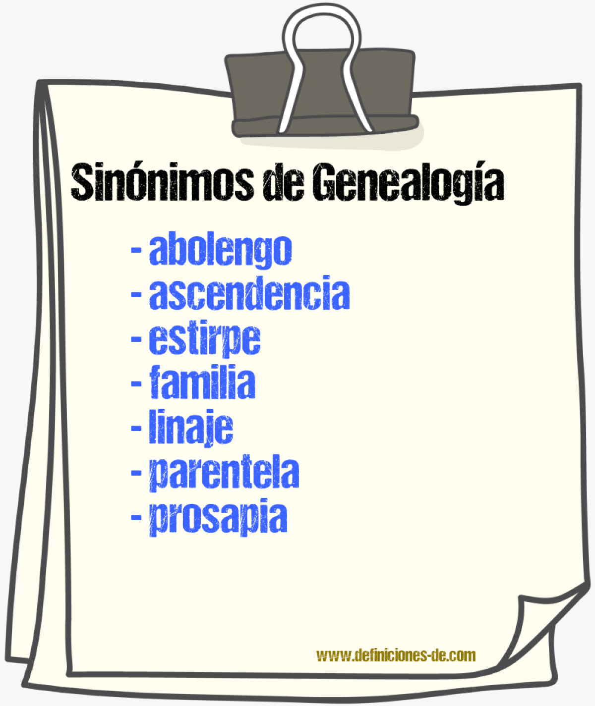Sinónimos de genealogía
