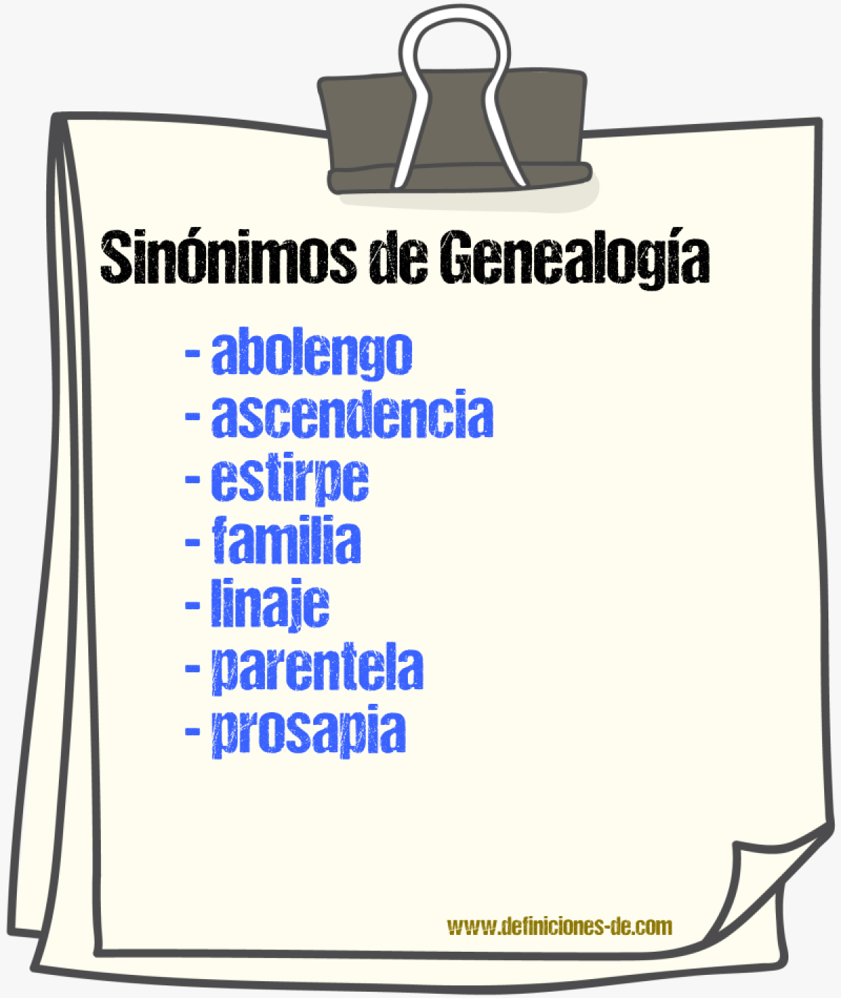 Sinnimos de genealoga