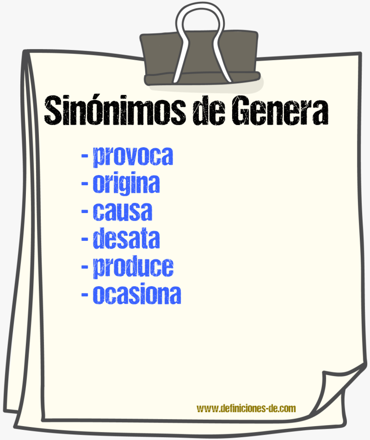 Sinónimos de genera