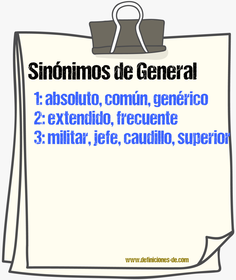 Sinnimos de general