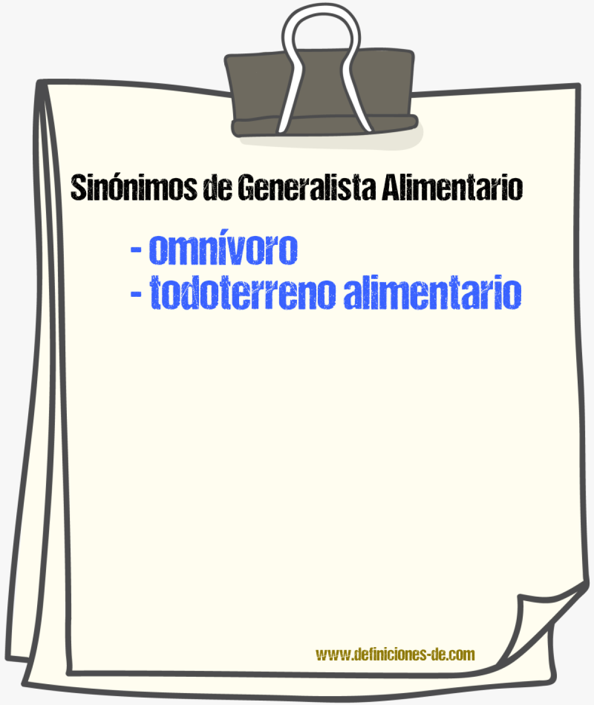 Sinónimos de generalista alimentario