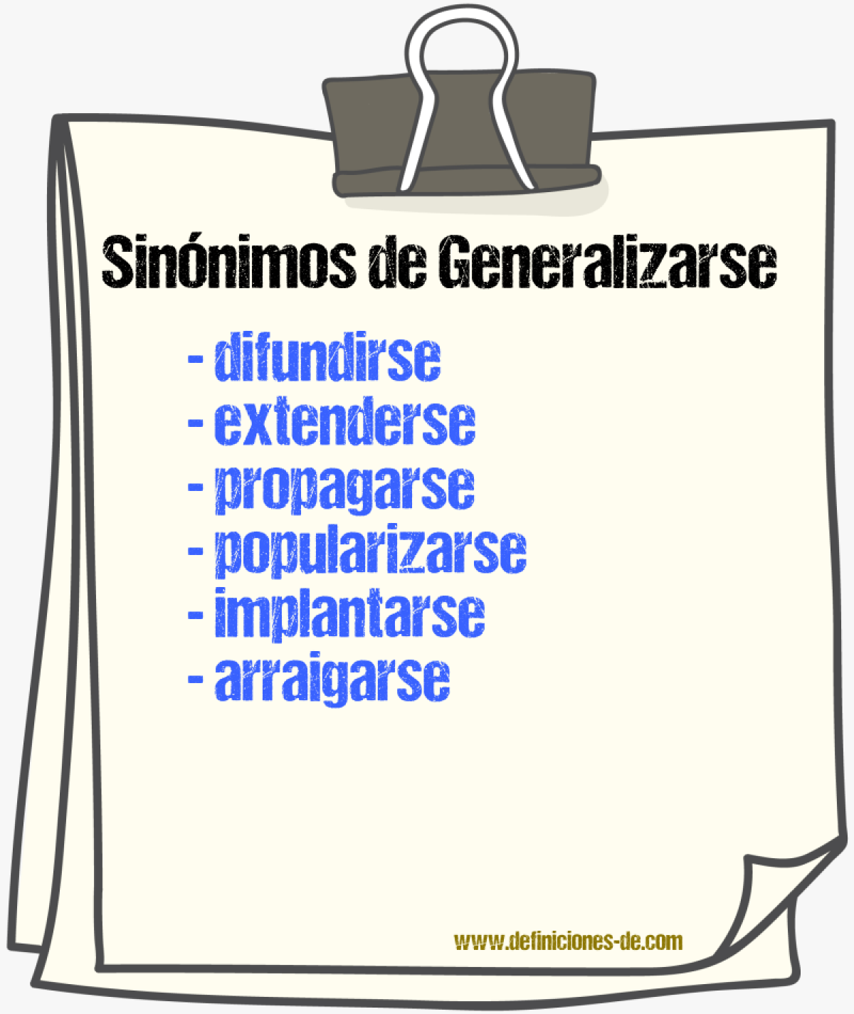Sinónimos de generalizarse