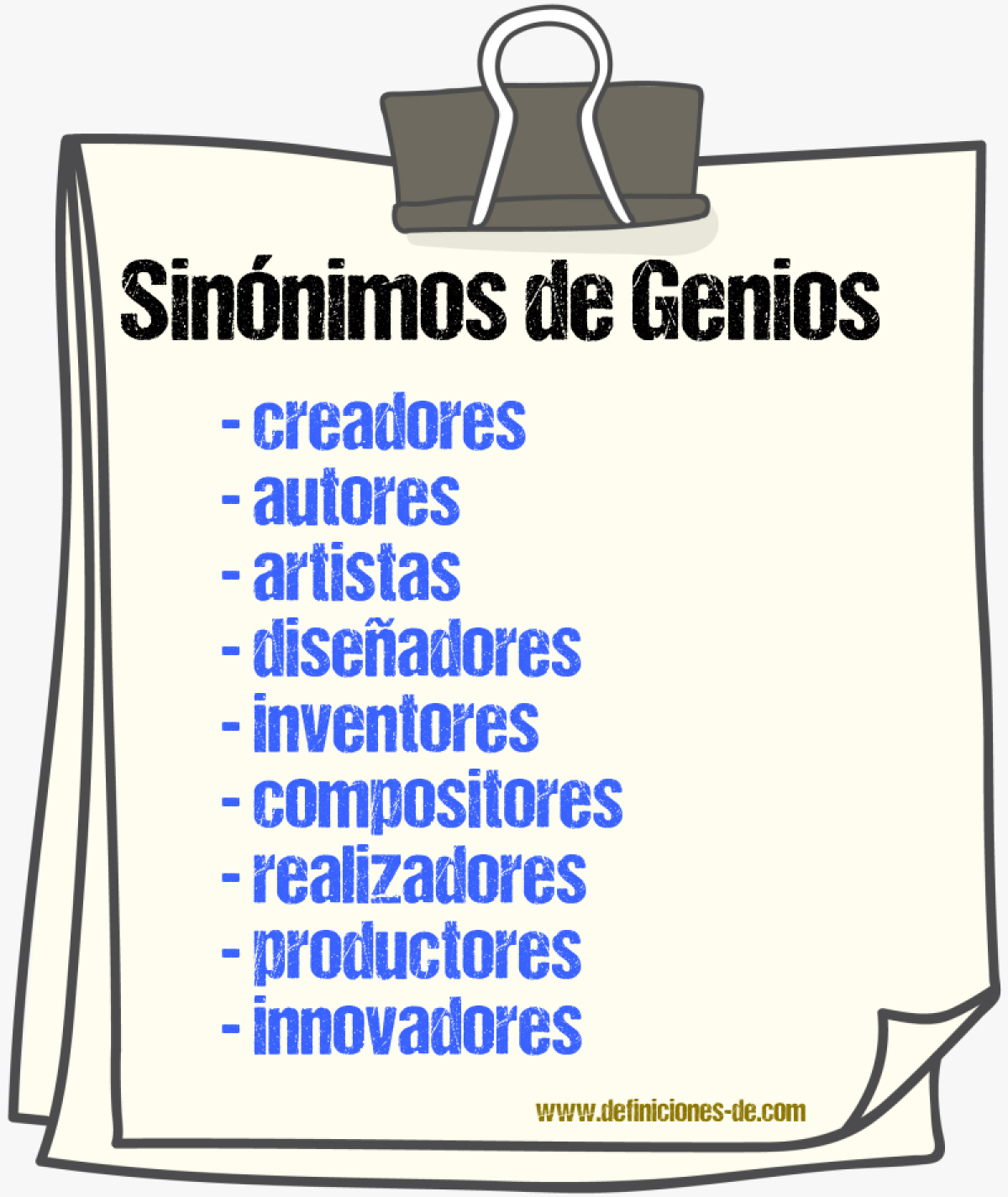 Sinónimos de genios