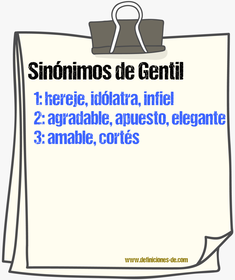 Sinnimos de gentil