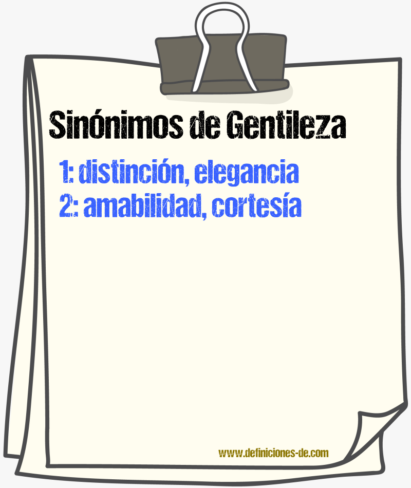Sinónimos de gentileza