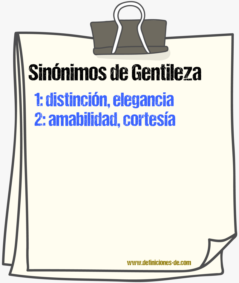 Sinnimos de gentileza