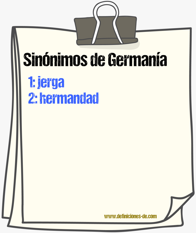 Sinnimos de germana