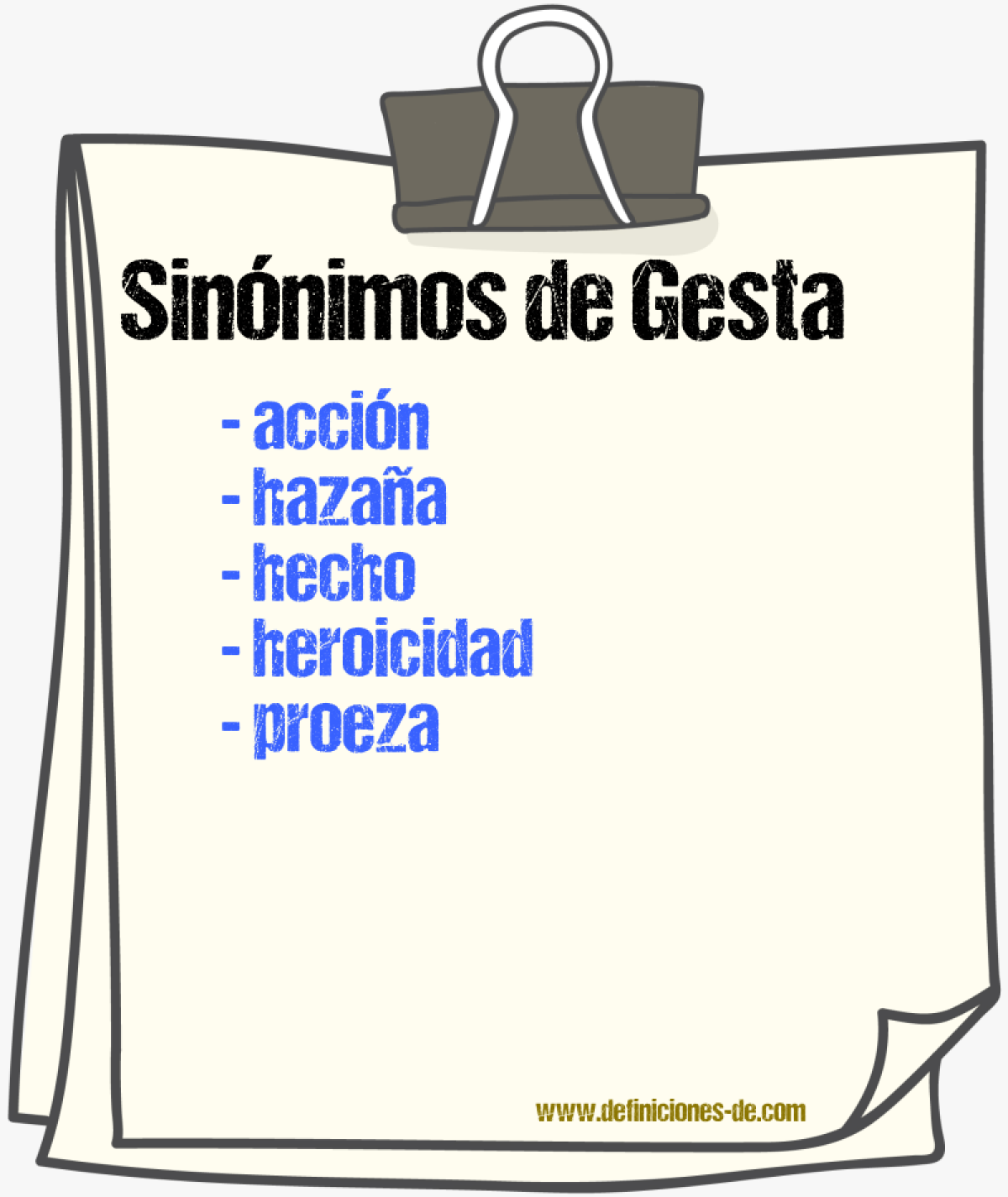 Sinnimos de gesta