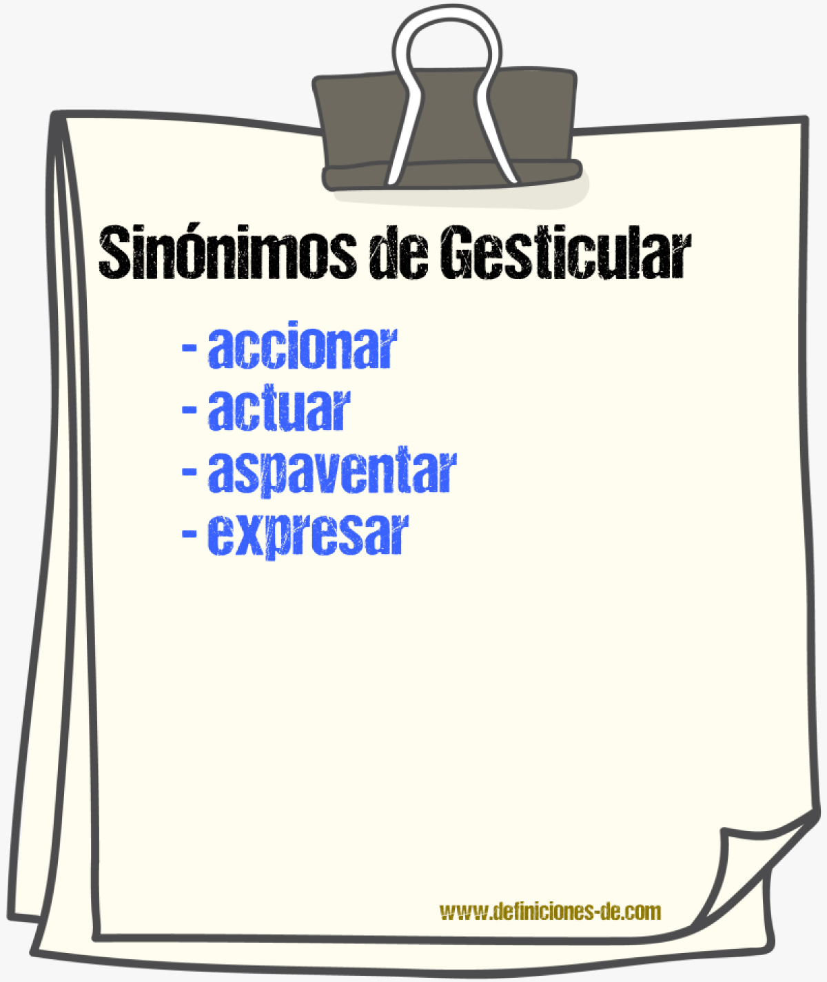 Sinnimos de gesticular