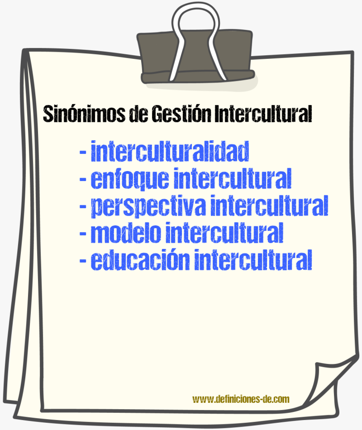Sinónimos de gestión intercultural