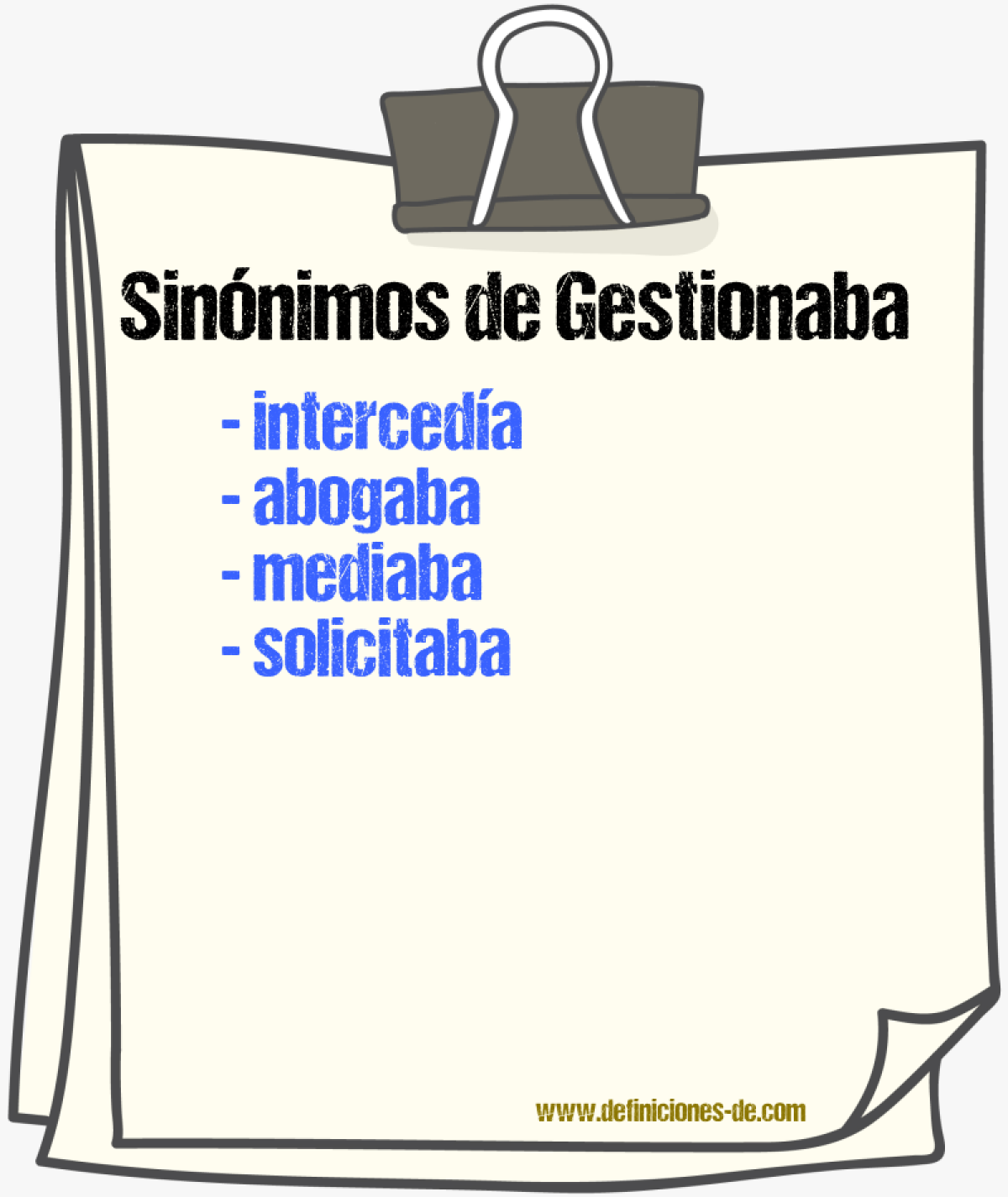 Sinónimos de gestionaba