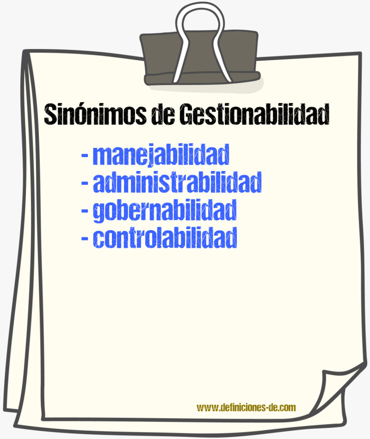 Sinónimos de gestionabilidad
