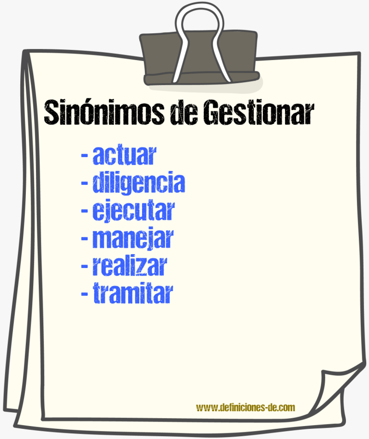 Sinnimos de gestionar