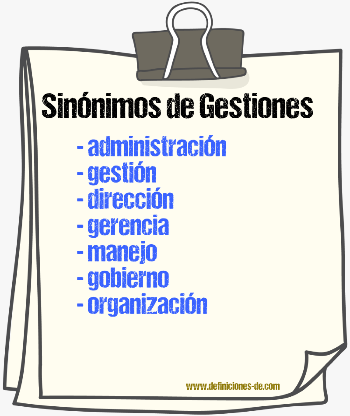 Sinónimos de gestiones